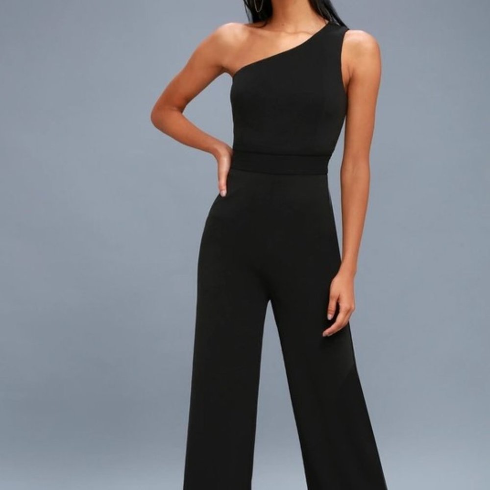 Dance 'til Daylight Black One-Shoulder Jumpsuit - Size XS